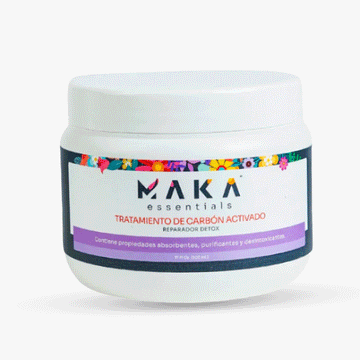 MAKA activated charcoal treatment detox hair mask 17oz jar for deep cleansing and scalp purification