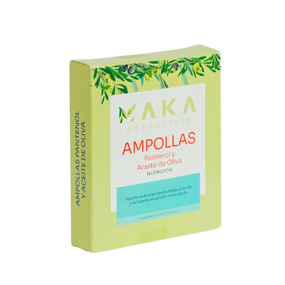 Panthenol and Olive Oil Ampoules, (4 units) – MAKA ESSENTIALS