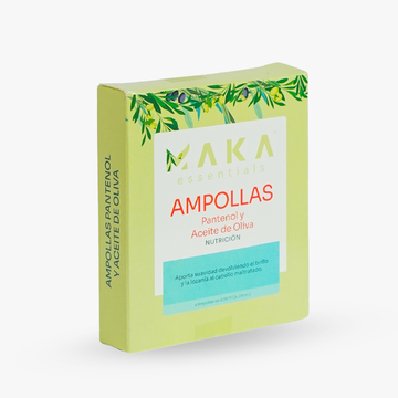 MAKA Essentials Panthenol and Olive Oil Ampoules 4-pack hair nutrition treatment for softness shine and damaged hair repair