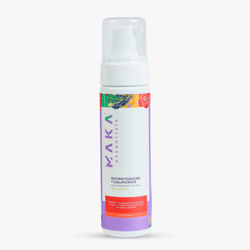 MAKA volumizing and firming foam 8oz with thermal protection for frizz control volume and high hold styling