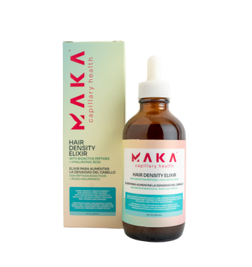 MAKA Capillary Health Hair Density Elixir 4oz dropper bottle with bioactive peptides and hyaluronic acid for hair growth and thickening