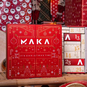 MAKA USA Advent Calendar 2025 limited edition hair care gift set with 24 numbered doors featuring premium hair growth and care products
